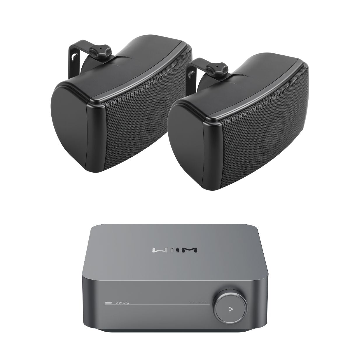 WiiM AMP Wi-Fi & Bluetooth Amplifier + Q Acoustics QI45EW 4.5" Outdoor Speakers - K&B Audio