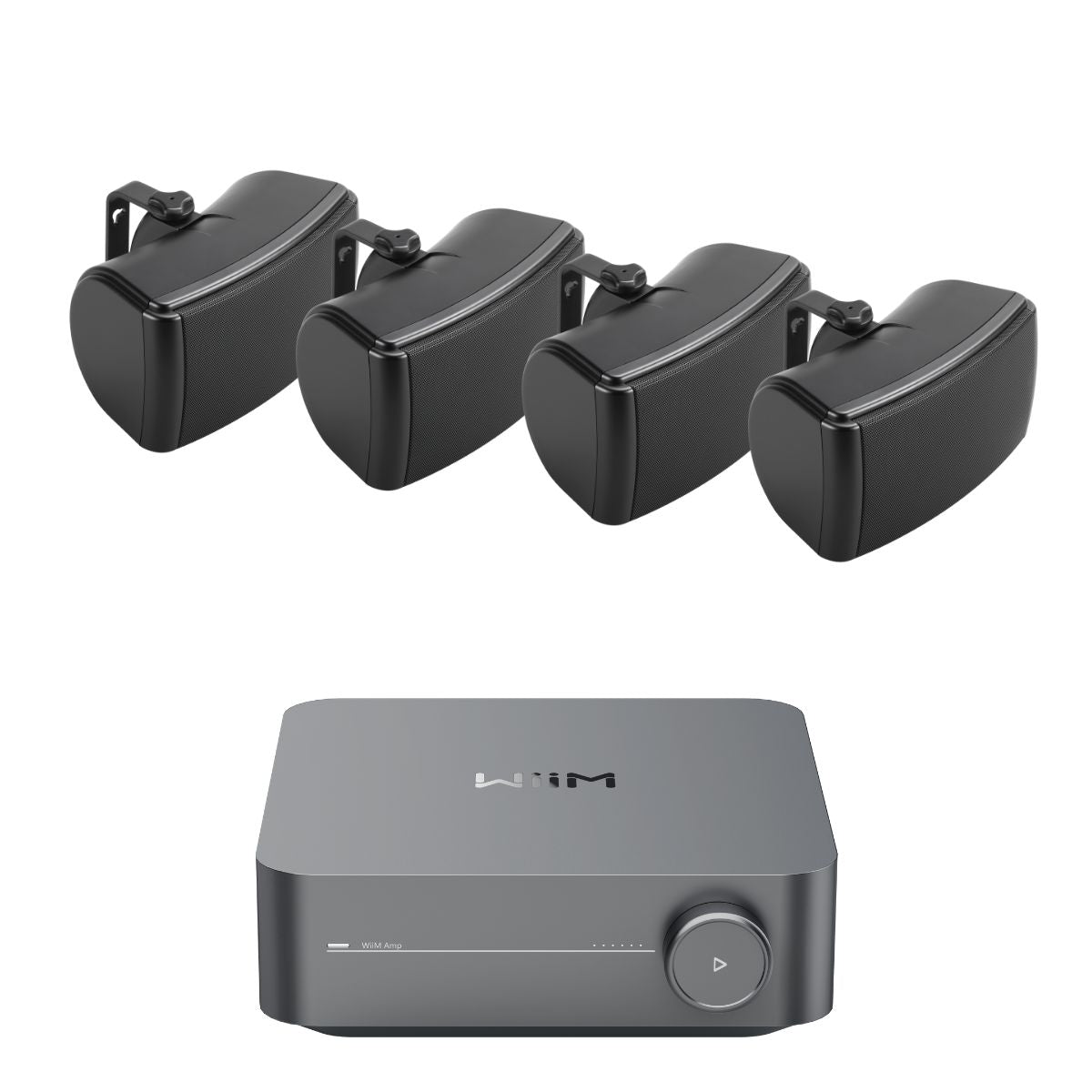 WiiM AMP Wi-Fi & Bluetooth Amplifier + Q Acoustics QI45EW 4.5" Outdoor Speakers - K&B Audio