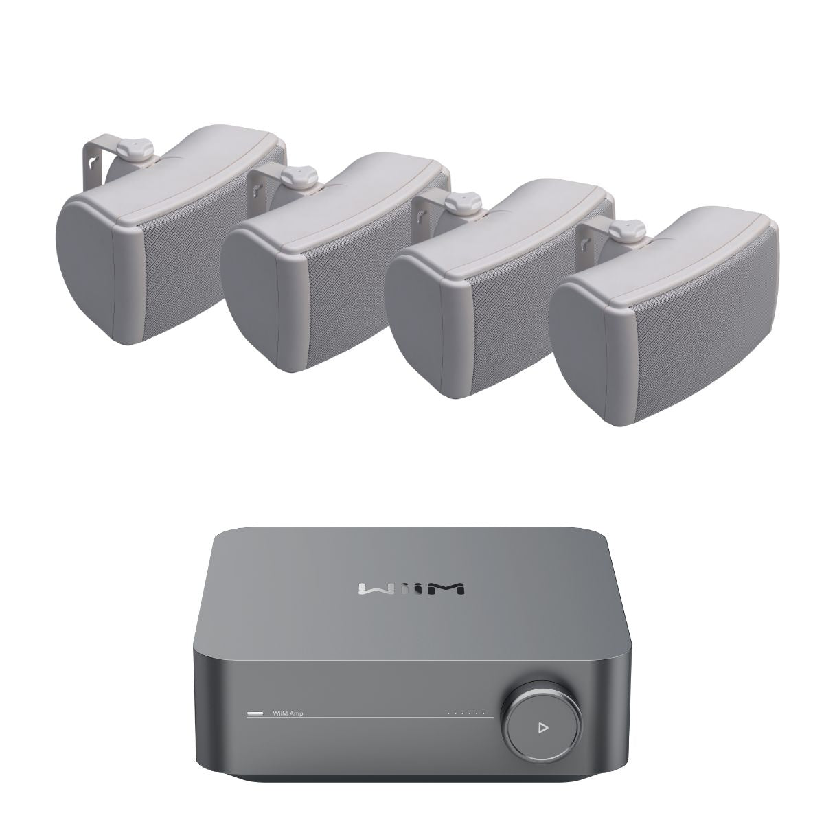 WiiM AMP Wi-Fi & Bluetooth Amplifier + Q Acoustics QI45EW 4.5" Outdoor Speakers - K&B Audio