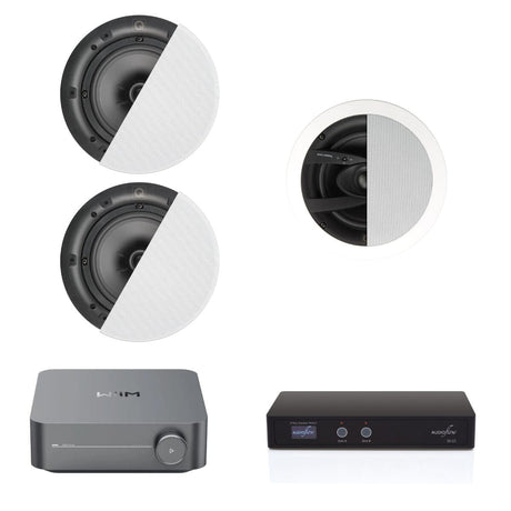 WiiM AMP + Q Acoustics QI65C + QI65CW-ST Bedroom & En-Suite Ceiling Speaker System - K&B Audio