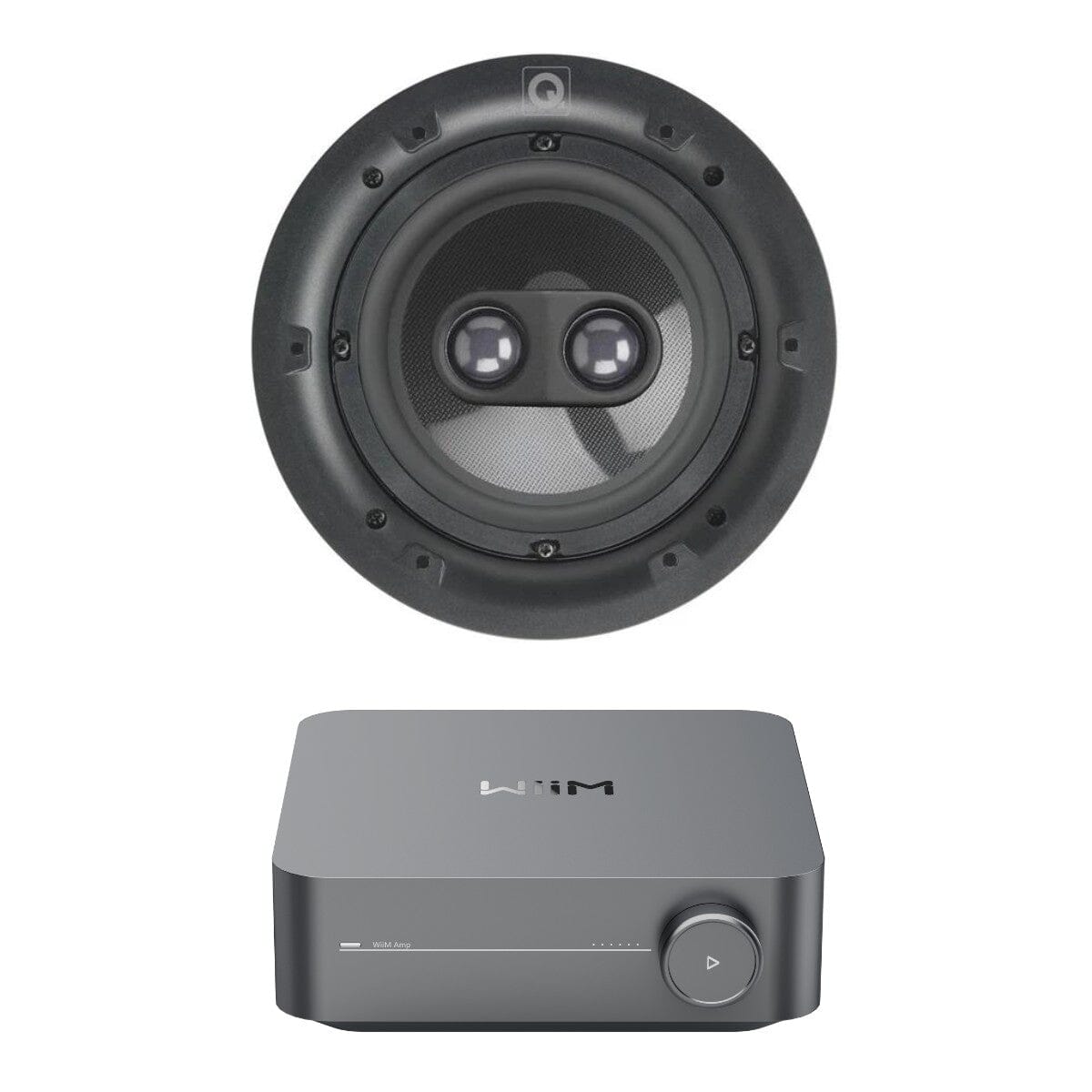 WiiM AMP Wi-Fi & Bluetooth Amplifier + Q Acoustics QI65CP-ST 6.5" High Performance Stereo Ceiling Speaker - K&B Audio