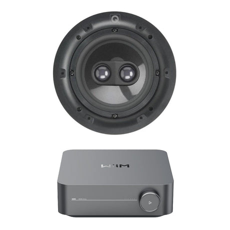 WiiM AMP Wi-Fi & Bluetooth Amplifier + Q Acoustics QI65CP-ST 6.5" High Performance Stereo Ceiling Speaker - K&B Audio