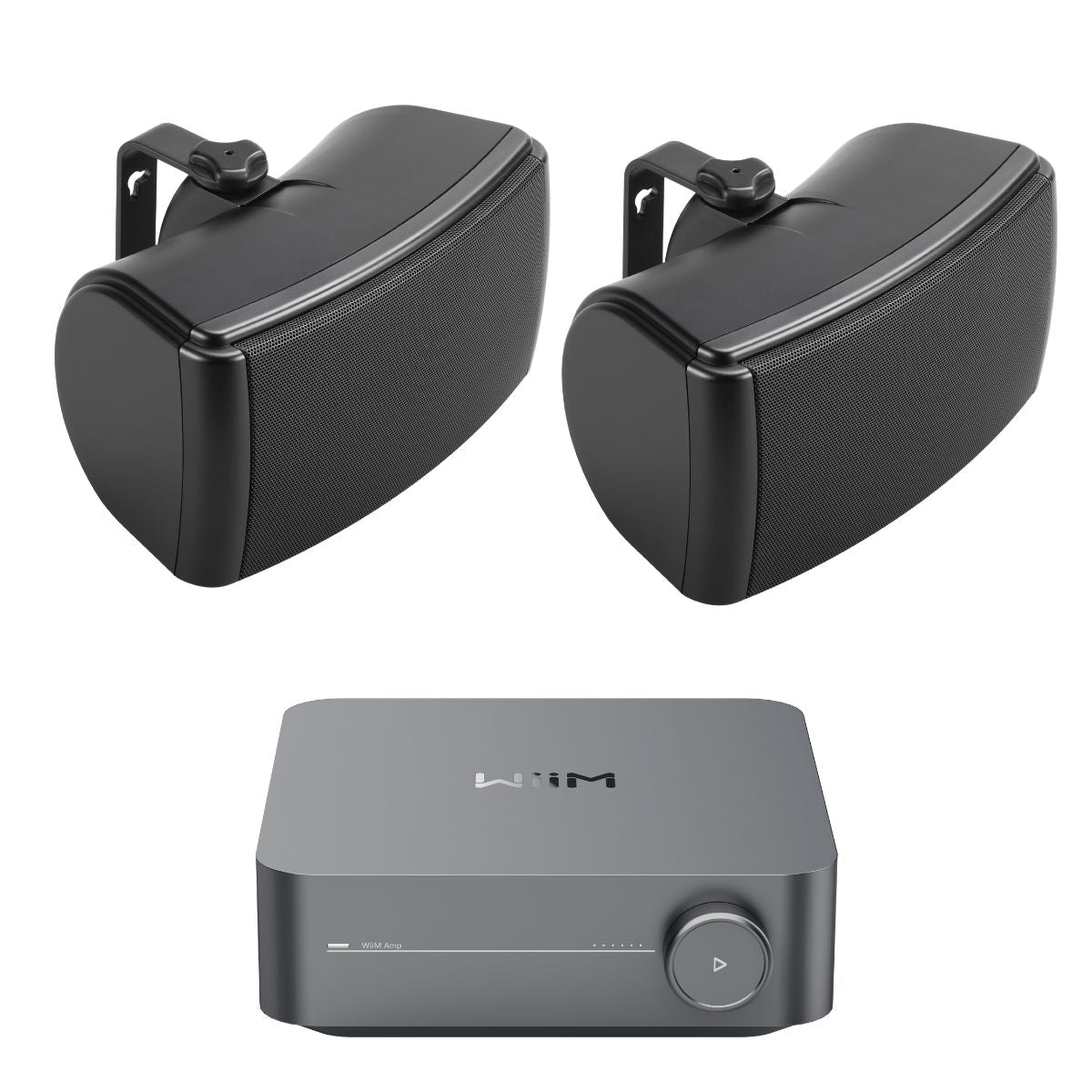 WiiM AMP Wi-Fi & Bluetooth Amplifier + Q Acoustics QI65EW 6.5" Outdoor Speakers - K&B Audio