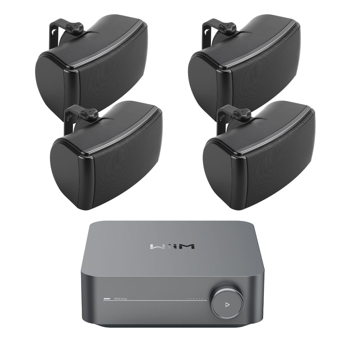 WiiM AMP Wi-Fi & Bluetooth Amplifier + Q Acoustics QI65EW 6.5" Outdoor Speakers - K&B Audio