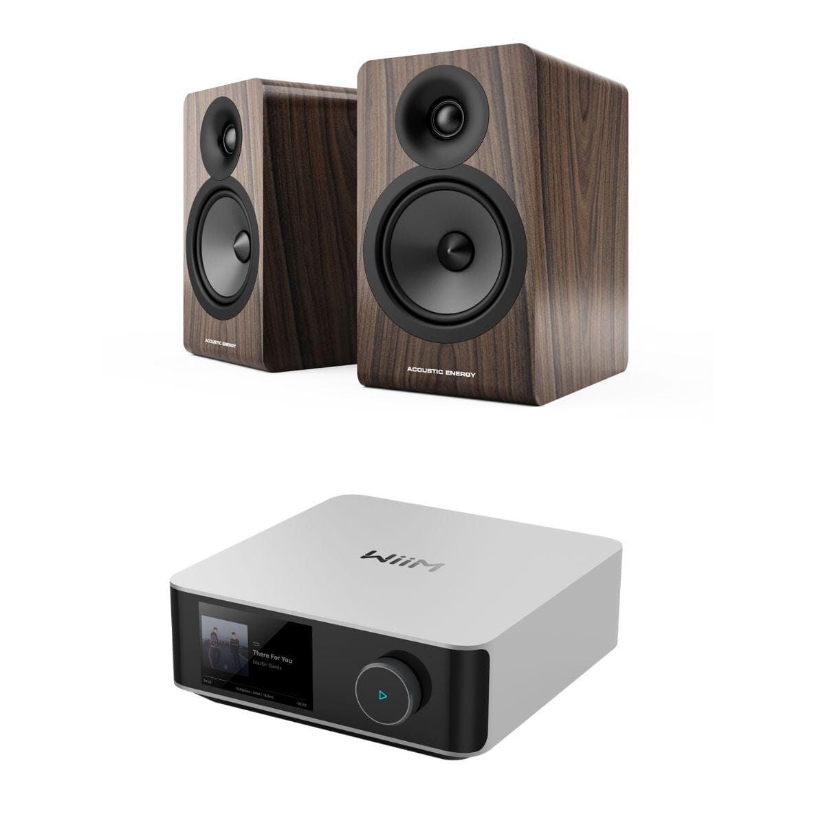WiiM AMP Ultra + Acoustic Energy AE100² Bookshelf Speakers - K&B Audio
