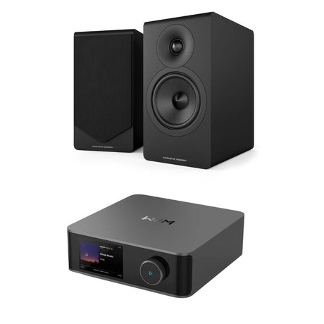 WiiM AMP Ultra + Acoustic Energy AE300² Bookshelf Speakers - K&B Audio