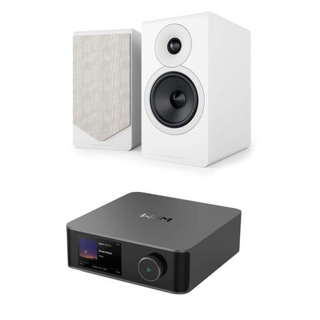 WiiM AMP Ultra + Acoustic Energy AE300² Bookshelf Speakers - K&B Audio