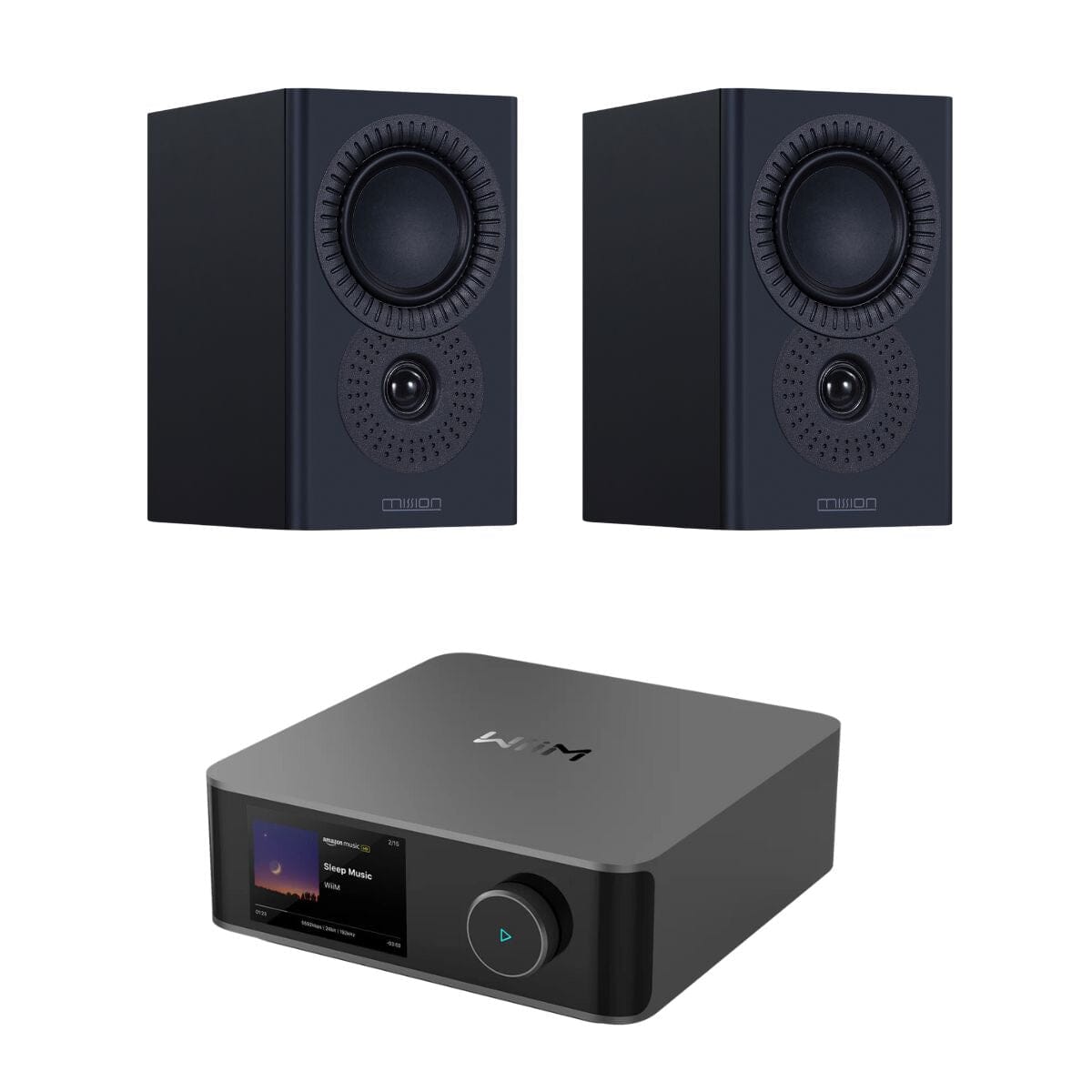 WiiM AMP Ultra + Mission LX-2 Bookshelf Speakers - K&B Audio