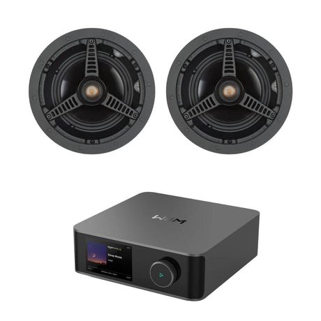 WiiM AMP Ultra + Monitor Audio C165 Ceiling Speakers - 6.5" In Ceiling Speaker Systems WiiM / Monitor Audio Space Grey