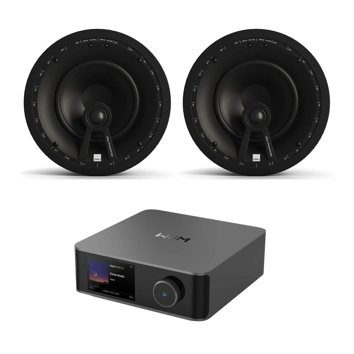 WiiM AMP Ultra Wi-Fi & Bluetooth Amplifier + DALI Phantom E-80 WR 8" Ceiling Speakers - K&B Audio