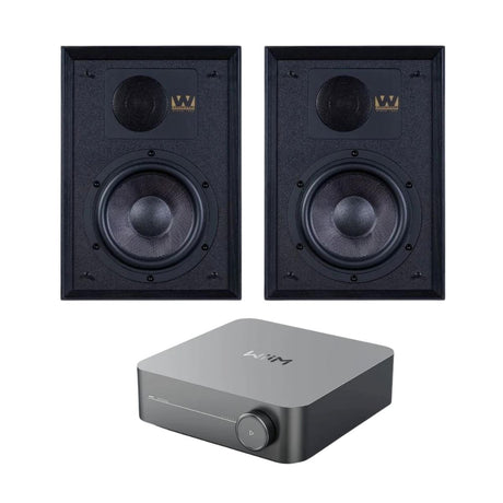 WiiM AMP + Wharfedale Denton 85 Bookshelf Speakers - K&B Audio