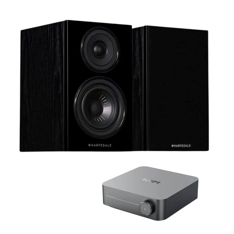 WiiM AMP + Wharfedale Diamond 12.1 Bookshelf Speakers - K&B Audio