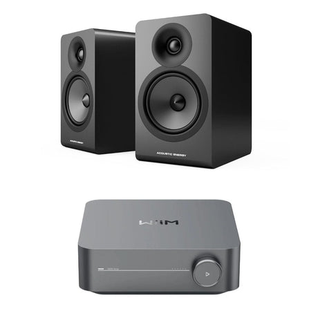 WiiM AMP Wi-Fi Amplifier + Acoustic Energy AE100² Bookshelf Speakers - K&B Audio