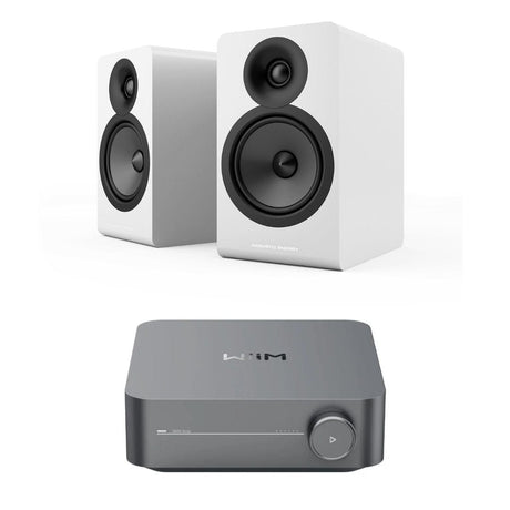 WiiM AMP Wi-Fi Amplifier + Acoustic Energy AE100² Bookshelf Speakers - K&B Audio