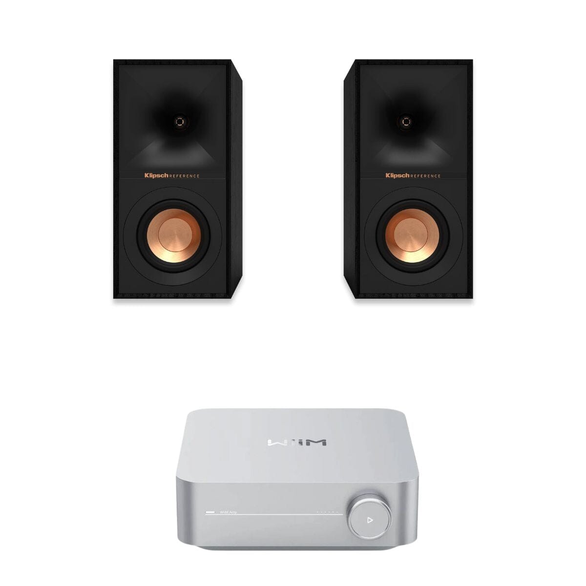 WiiM AMP Wi-Fi Amplifier + Klipsch R-40M 4" Bookshelf Speakers - K&B Audio