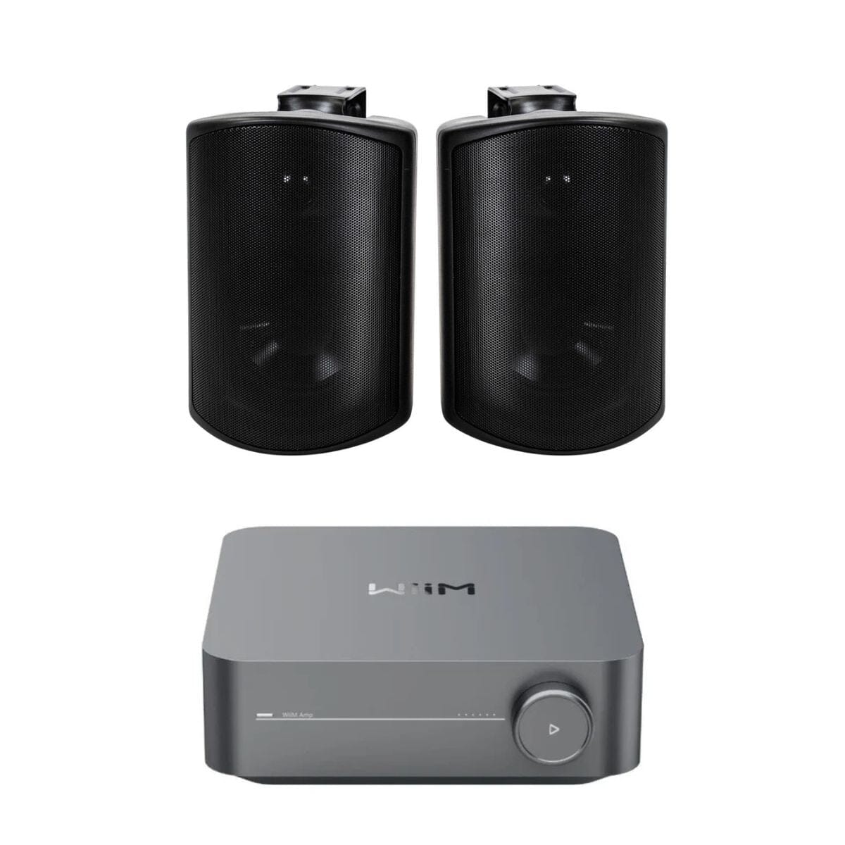 WiiM AMP Wi-Fi & Bluetooth Amplifier + Elipson RAIN 4" Outdoor Speakers (Pair) - K&B Audio