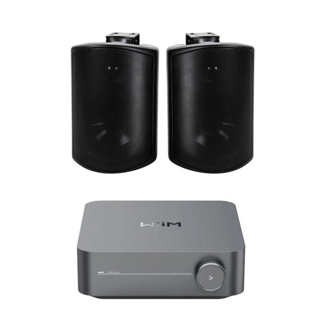 WiiM AMP Wi-Fi & Bluetooth Amplifier + Elipson RAIN 4" Outdoor Speakers (Pair) - K&B Audio