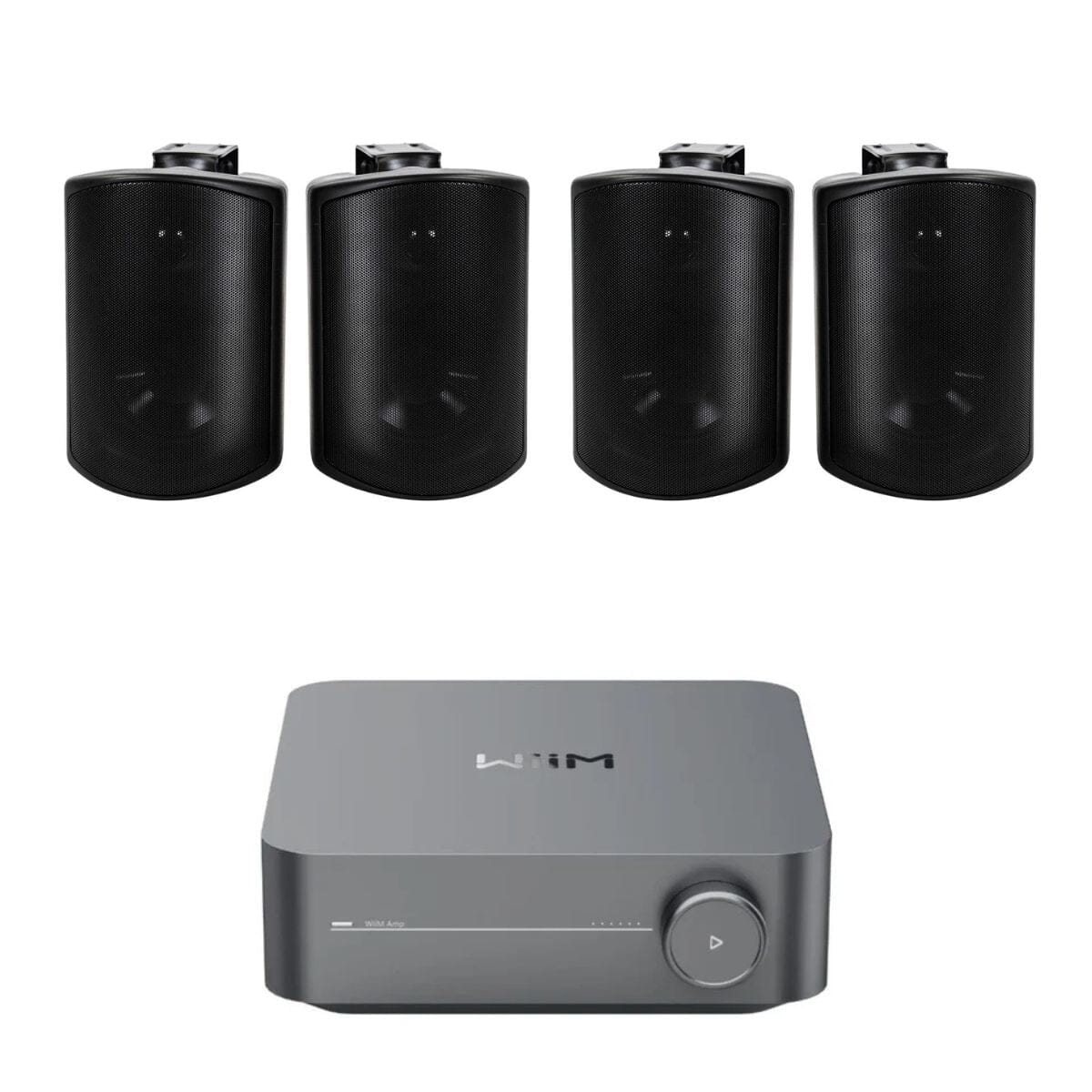 WiiM AMP Wi-Fi & Bluetooth Amplifier + Elipson RAIN 4" Outdoor Speakers (Pair) - K&B Audio
