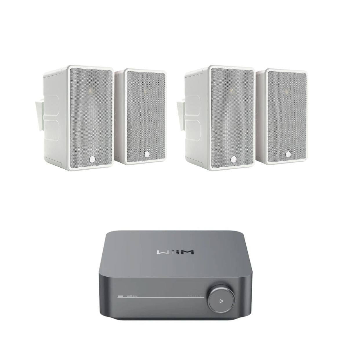 WiiM AMP Wi-Fi & Bluetooth Amplifier + Monitor Audio Climate 60 6.5" Outdoor Speakers (Pair) - K&B Audio