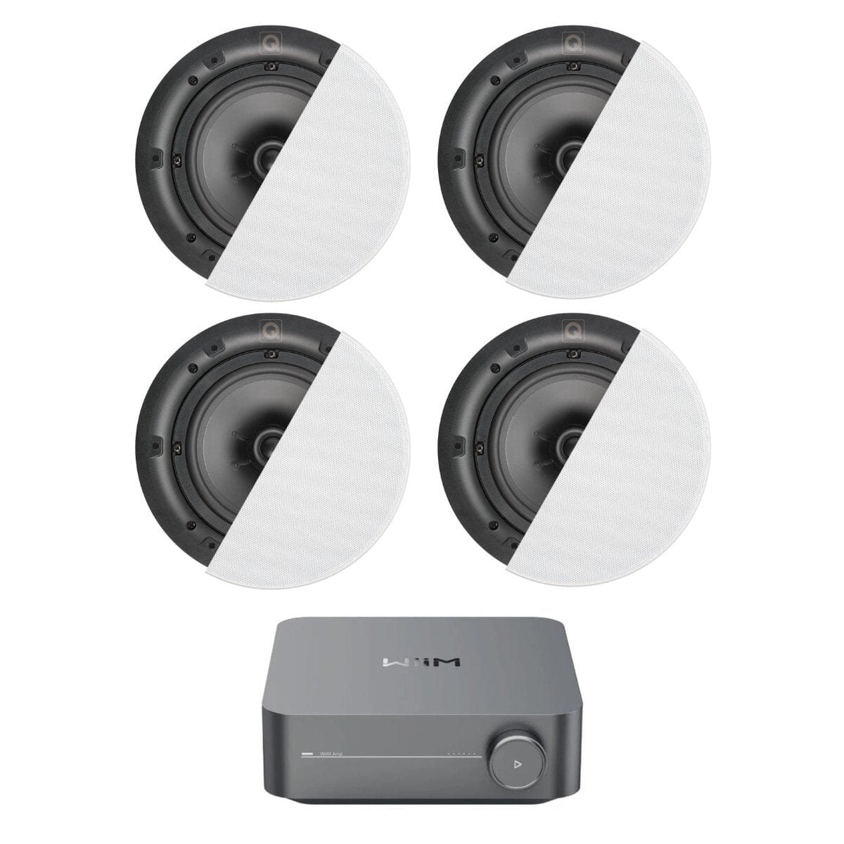 WiiM AMP Wi-Fi & Bluetooth Amplifier + Q Acoustics QI65C 6.5" Ceiling Speakers - K&B Audio