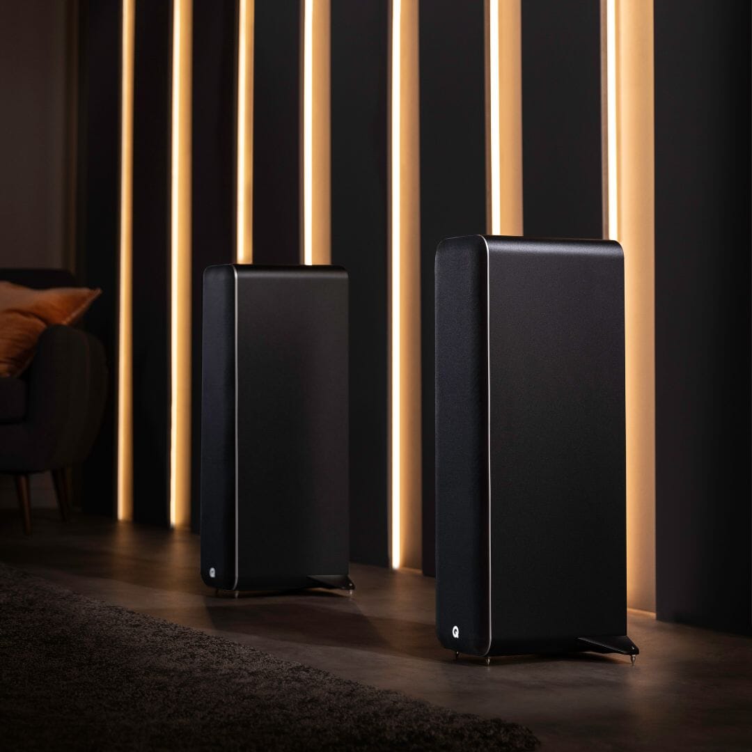 Q Acoustics M40 Active Floorstanding Speakers + WiiM Pro WiFi Music Streamer - K&B Audio