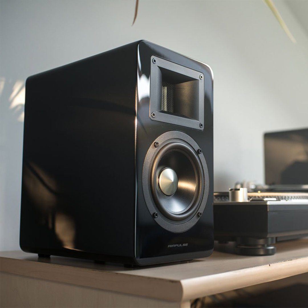 Airpulse A100 100W Active Bookshelf Speakers with Bluetooth (Pair) - K&B Audio