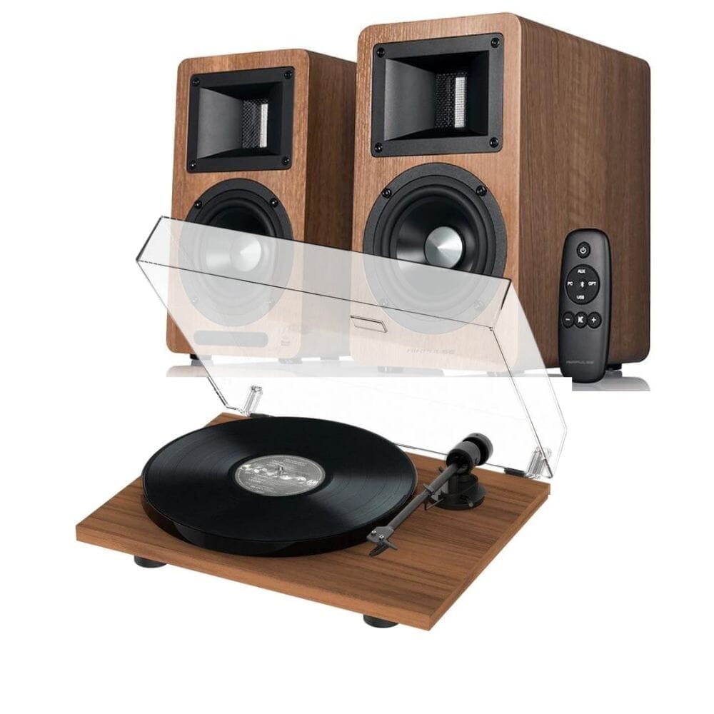 Airpulse A80 & ProJect E1 Phono Turntable & Speaker Bundle K&B Audio