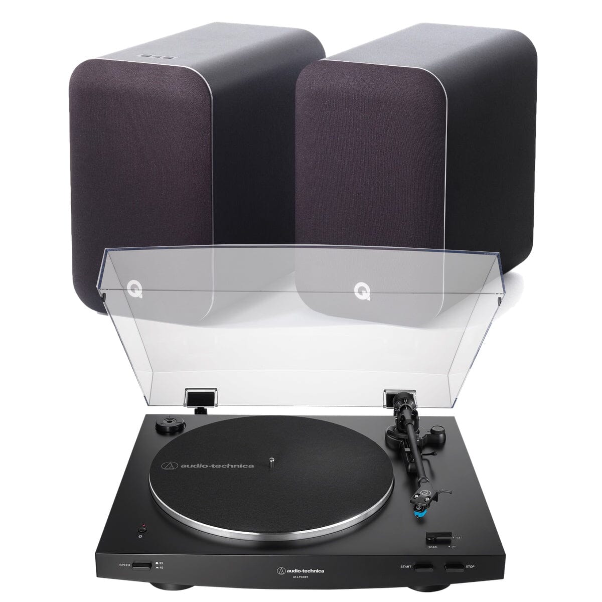 Audio-Technica LP3XBT Automatic Turntable + Q Acoustics M20 Active Bluetooth Speakers - K&B Audio