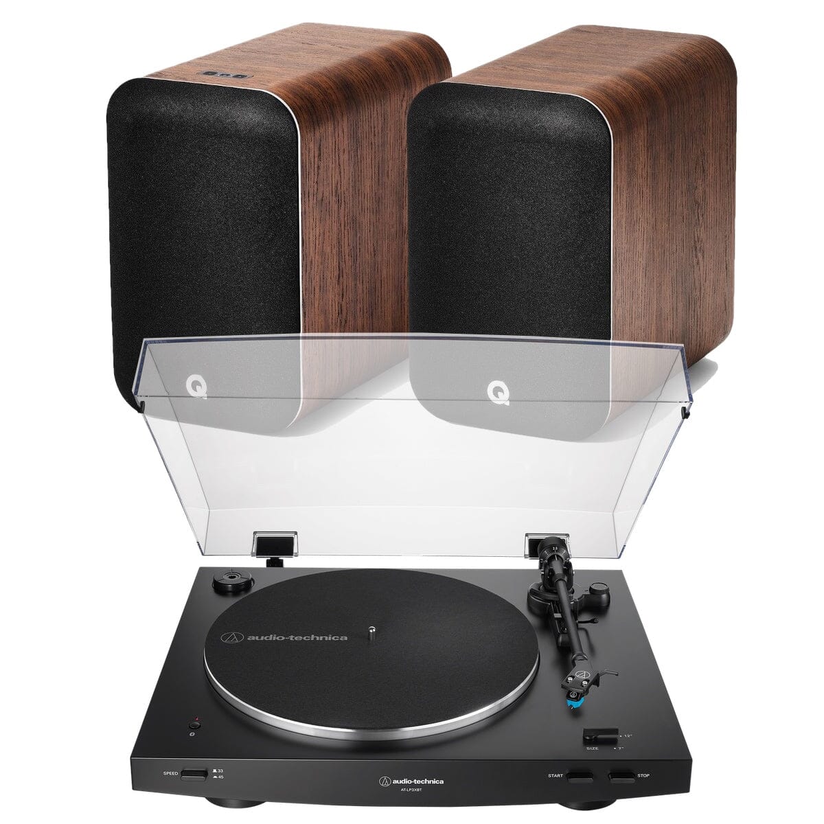 Audio-Technica LP3XBT Automatic Turntable + Q Acoustics M20 Active Bluetooth Speakers - K&B Audio