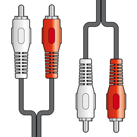 AV Link 2 x RCA Plugs to 2 x RCA Plugs Leads - 10M - K&B Audio