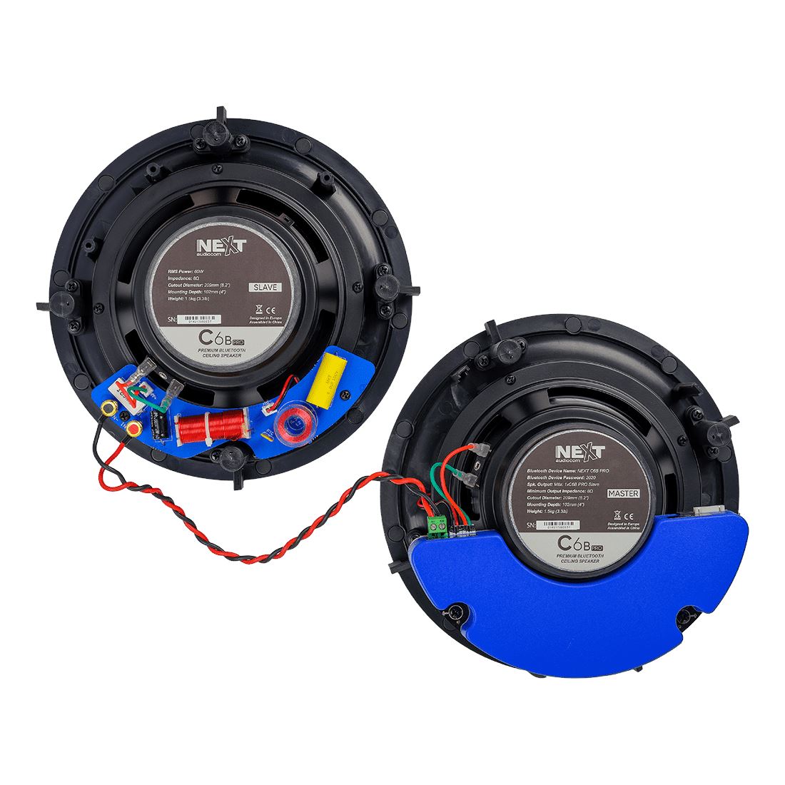 NEXT C6B 6.5" Premium Bluetooth Ceiling Speakers - 5.0 aptX (Pair) - K&B Audio