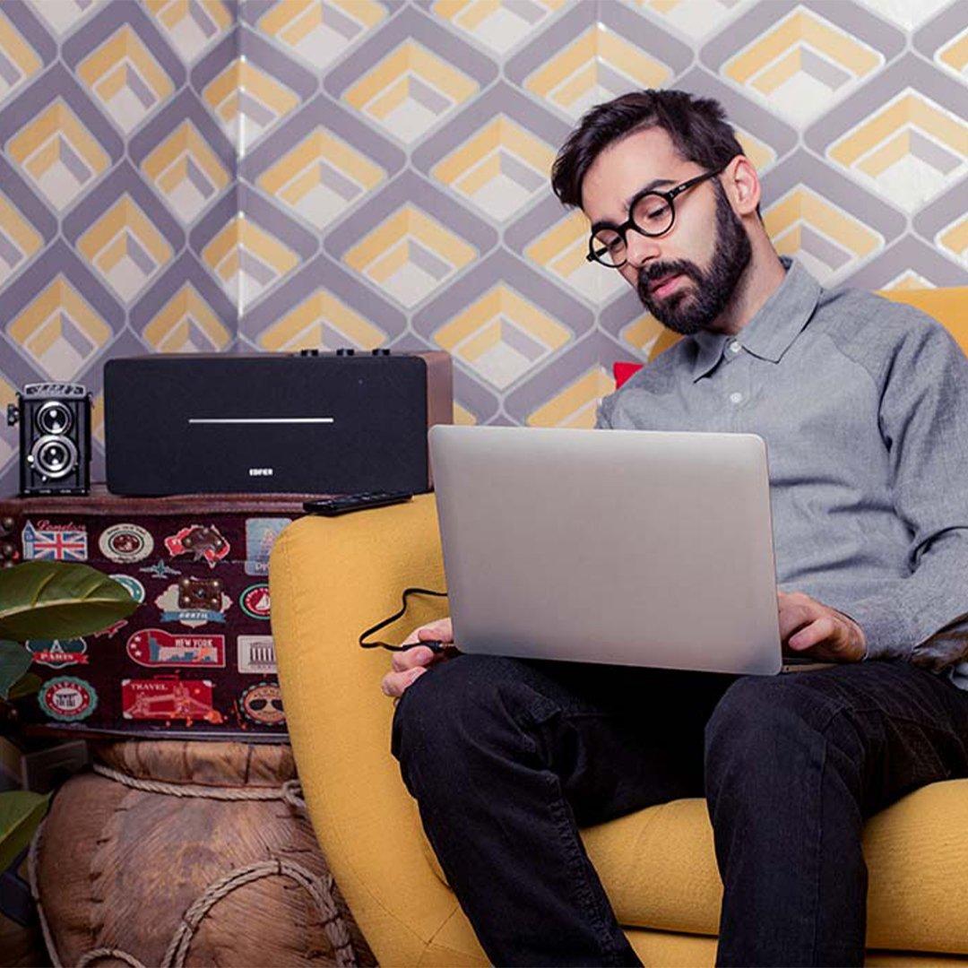 Audio-Technica LP60X-BT Bluetooth Turntable + Edifier D12 Active Bluetooth Speaker - K&B Audio