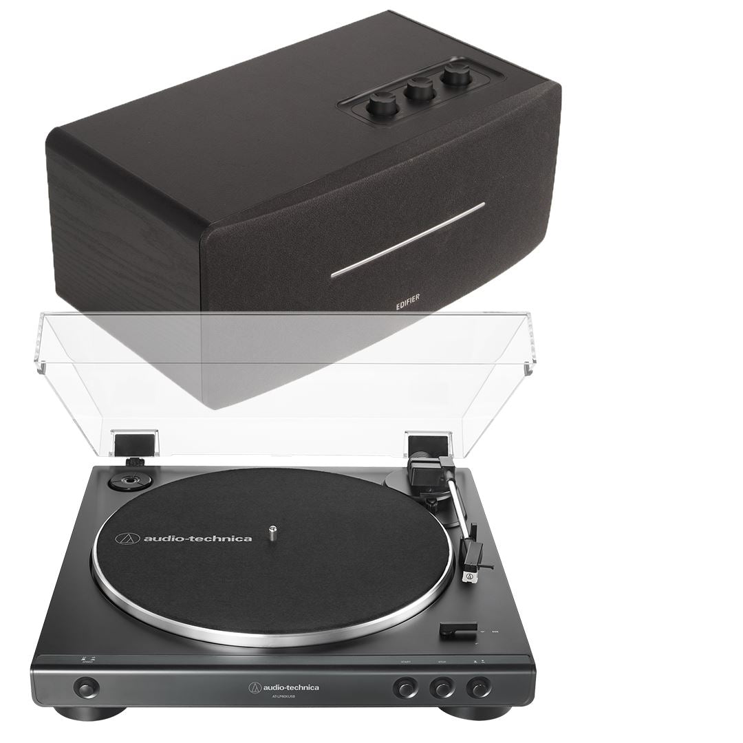 Audio-Technica LP60X Turntable + Edifier D12 Active Bluetooth Speaker - K&B Audio