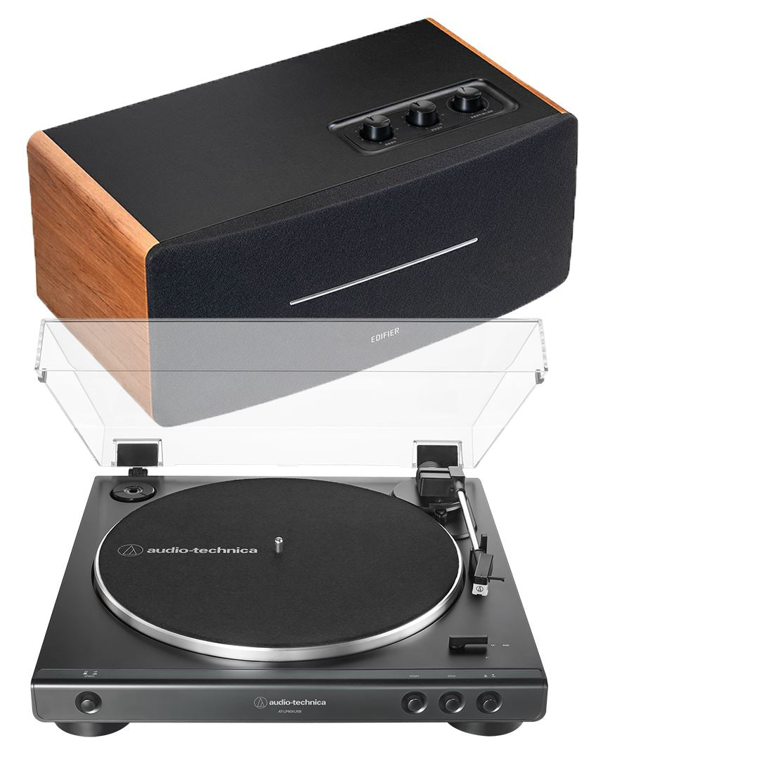 Audio-Technica LP60X Turntable + Edifier D12 Active Bluetooth Speaker - K&B Audio