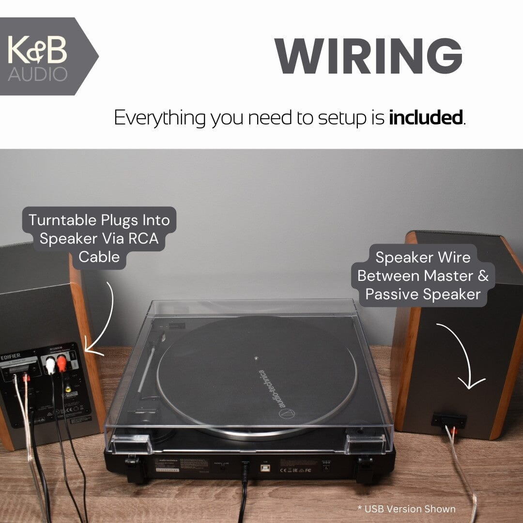 Audio-Technica LP60X Turntable + Edifier R1280DB Active Bluetooth Speakers - K&B Audio