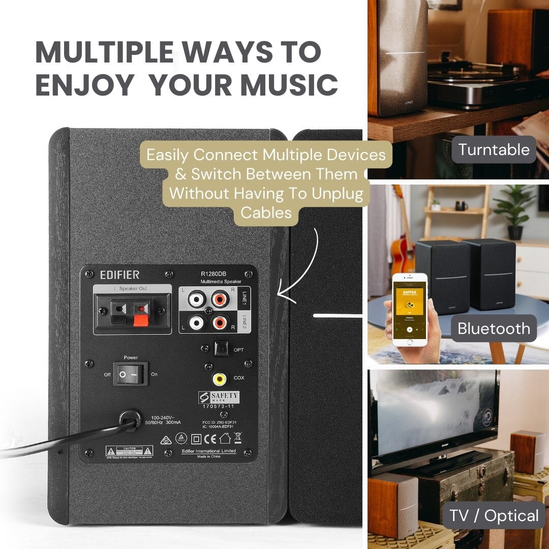 Audio-Technica LP60X Turntable + Edifier R1280DB Active Bluetooth Speakers - K&B Audio