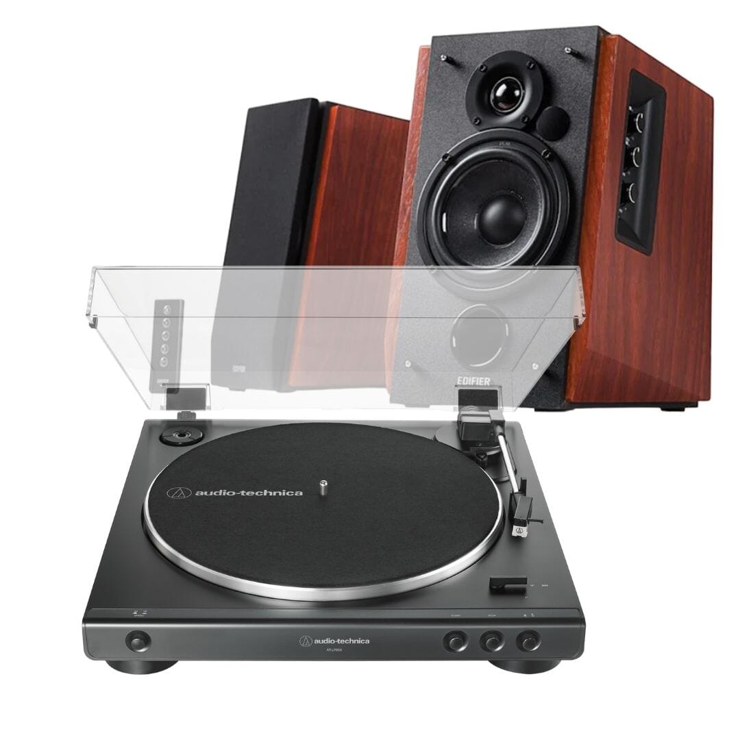 Audio-Technica LP60X Turntable + Edifier R1700BT Active Bluetooth Speakers - K&B Audio