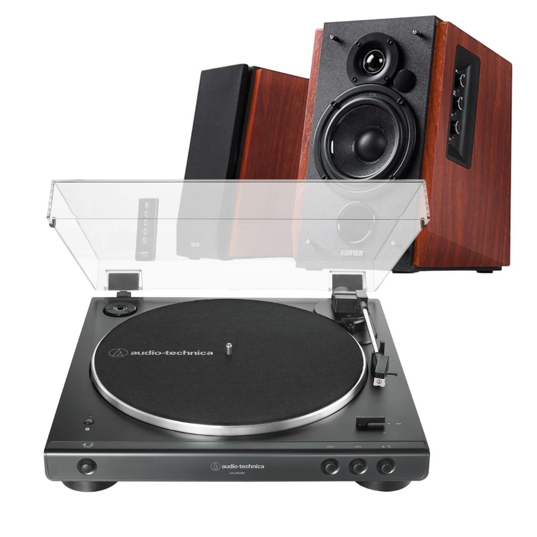 Audio-Technica LP60X Turntable + Edifier R1700BT Active Bluetooth Speakers - K&B Audio