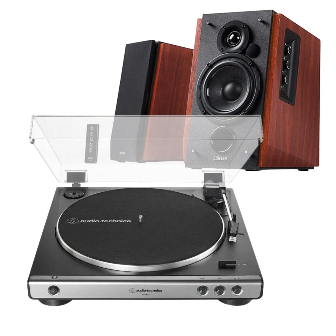 Audio-Technica LP60X Turntable + Edifier R1700BT Active Bluetooth Speakers - K&B Audio