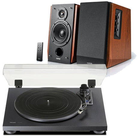 Edifier R1700BT & TEAC TN-180BT Bluetooth Turntable with Speakers Bundle - K&B Audio