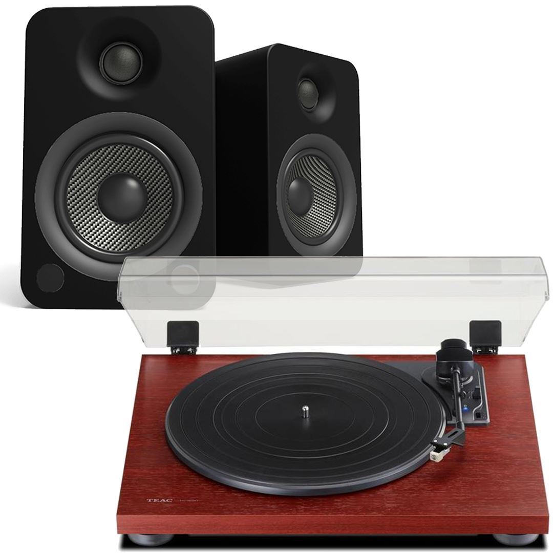 Teac TN-180BT Bluetooth Turntable + Kanto YU6 Active Bluetooth Speakers - K&B Audio