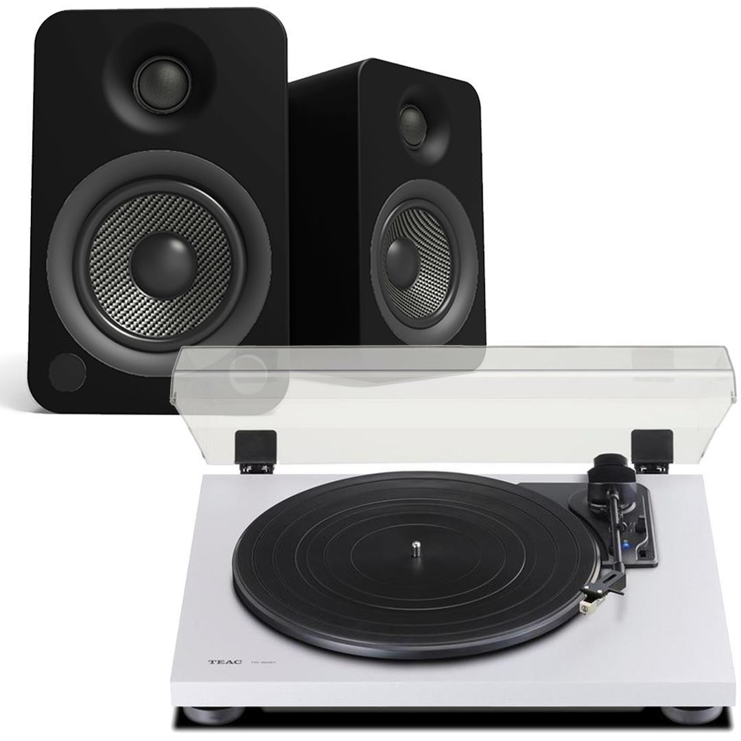 Teac TN-180BT Bluetooth Turntable + Kanto YU6 Active Bluetooth Speakers - K&B Audio