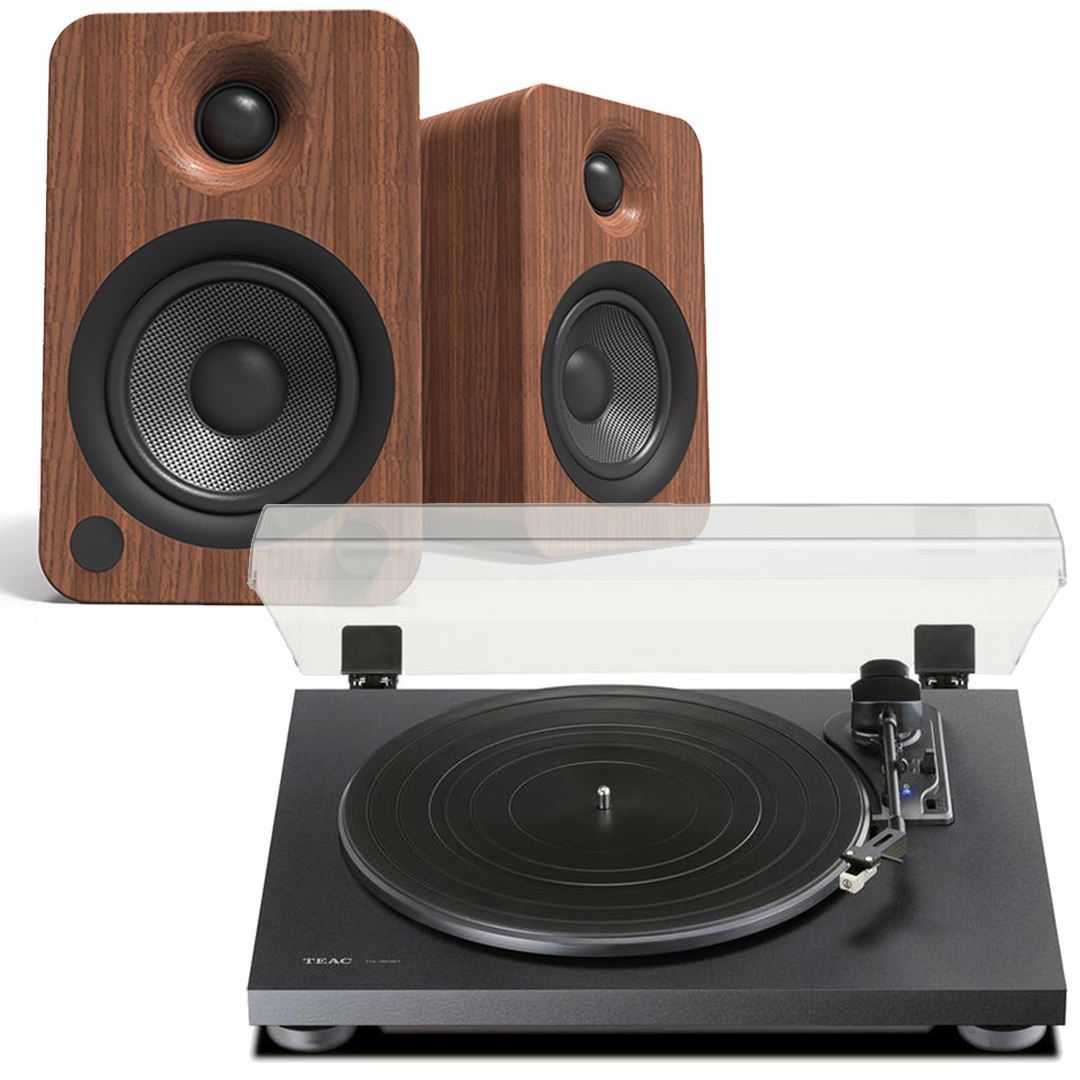 Teac TN-180BT Bluetooth Turntable + Kanto YU6 Active Bluetooth Speakers - K&B Audio