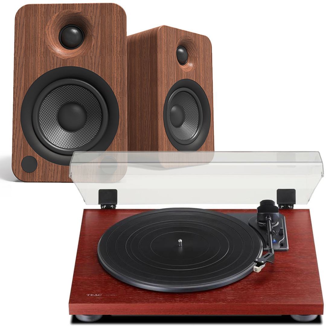 Teac TN-180BT Bluetooth Turntable + Kanto YU6 Active Bluetooth Speakers - K&B Audio