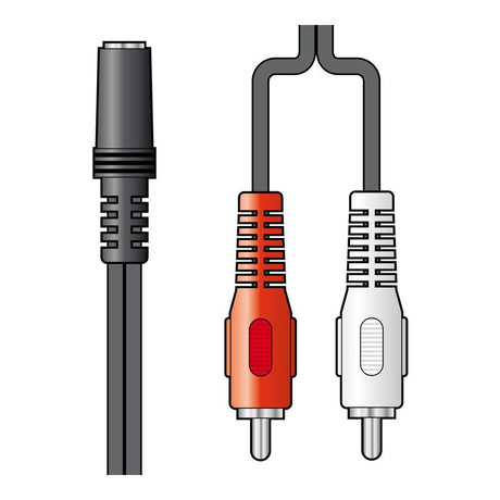 AV Link 3.5mm Female Socket - RCA Male 20cm - K&B Audio