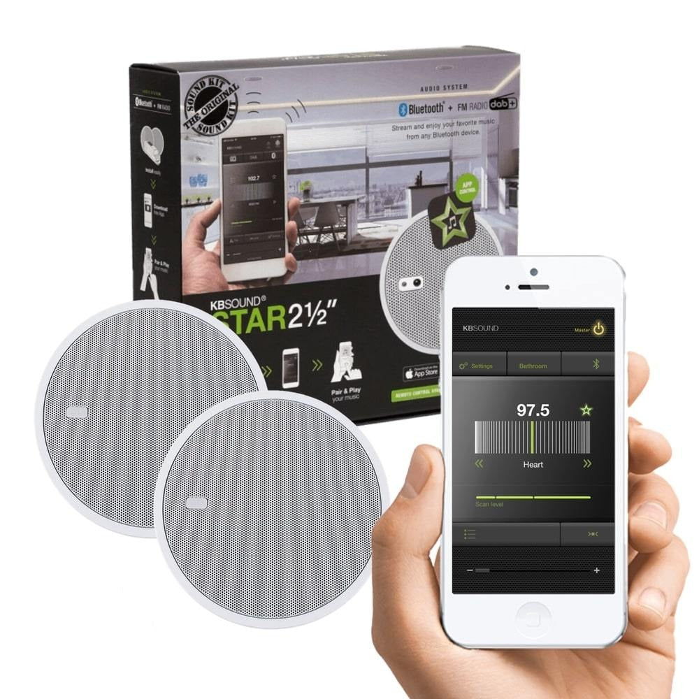 KB Sound Star FM or DAB+ Radio Ceiling Speaker System with Bluetooth & App Control (2.5" - 5") - K&B Audio