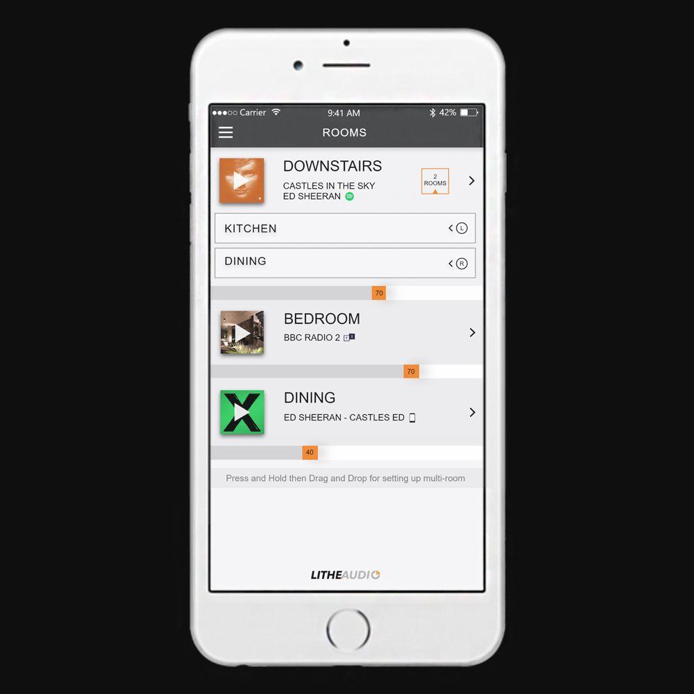 Lithe Audio 6.5" IP44 Bathroom Wi-Fi & Ceiling Speaker with Airplay 2 & Bluetooth - K&B Audio