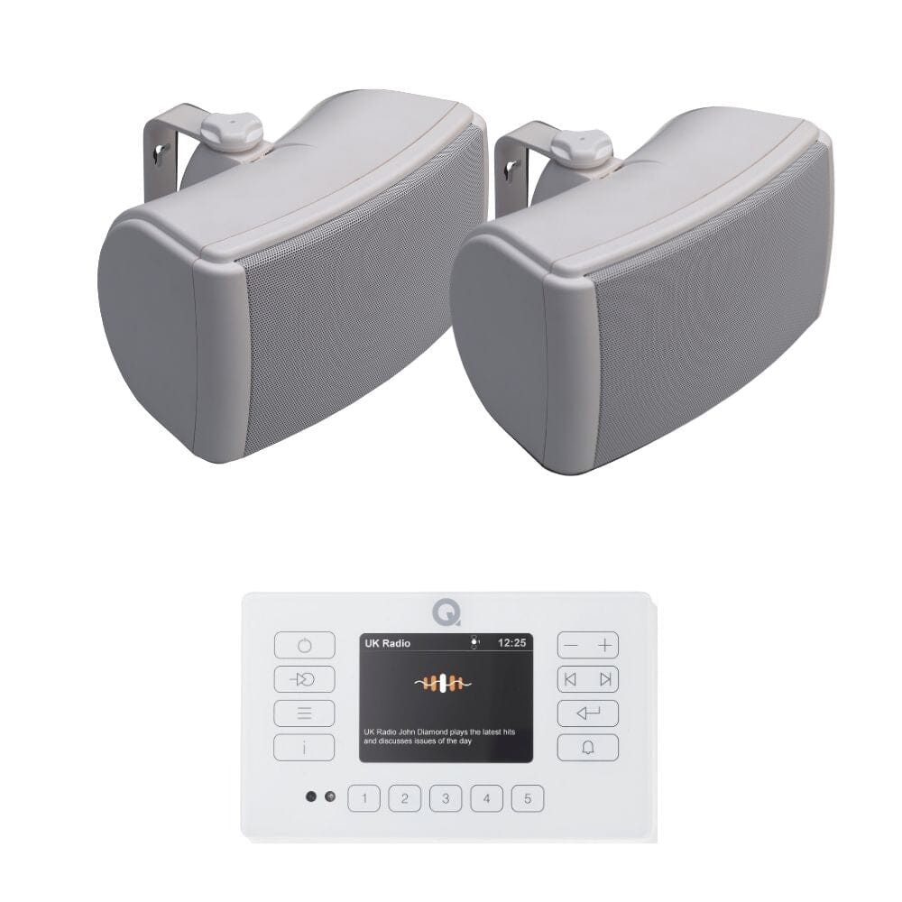 Q Acoustics E120 4.5" Outdoor Wall Speaker HiFi System with Bluetooth/DAB+/FM - K&B Audio