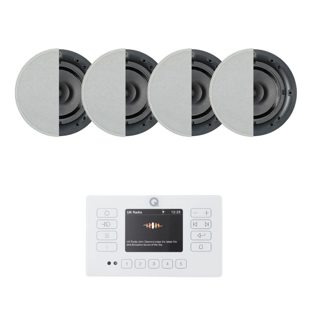 Q Acoustics E120 4 x 6.5" Bluetooth Ceiling Speaker System with DAB Radio - K&B Audio