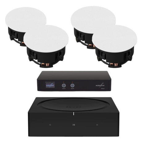 Sonos AMP + Audioflow 2 Way Speaker Selector Switch + 2 x Sonos In Ceiling Speaker Pair - K&B Audio